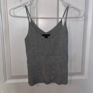American Eagle Outfitters Distressed Gray Ribbed Camisole